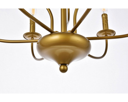 Elegant Westley 6 Lights Pendant - Brass, L 28" (LD7047D28BR)