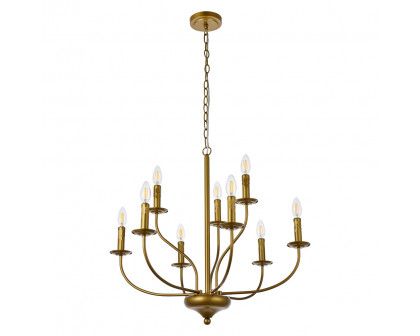 Elegant Westley 6 Lights Pendant - Brass, L 28" (LD7047D28BR)