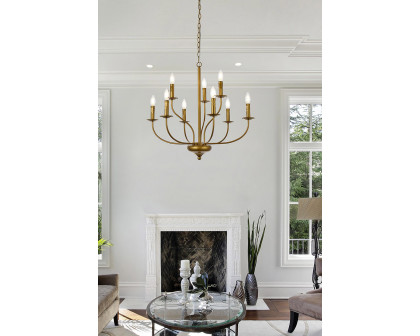 Elegant Westley 6 Lights Pendant - Brass, L 28" (LD7047D28BR)