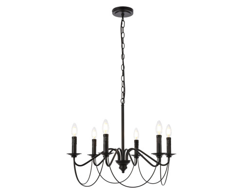 Elegant Westley 6 Lights Pendant - Black (LD7048D24BK)