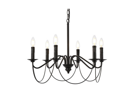 Elegant Westley 6 Lights Pendant - Black (LD7048D24BK)