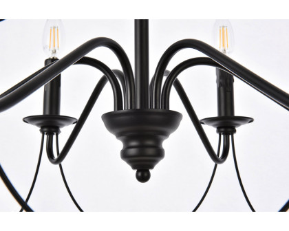 Elegant Westley 6 Lights Pendant - Black (LD7048D24BK)