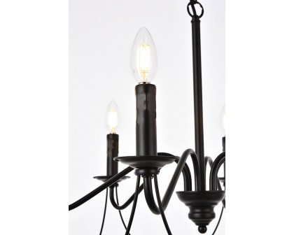 Elegant Westley 6 Lights Pendant - Black (LD7048D24BK)