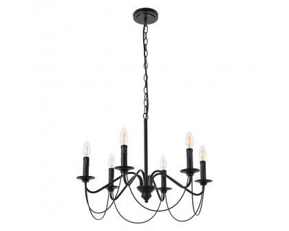 Elegant Westley 6 Lights Pendant - Black (LD7048D24BK)