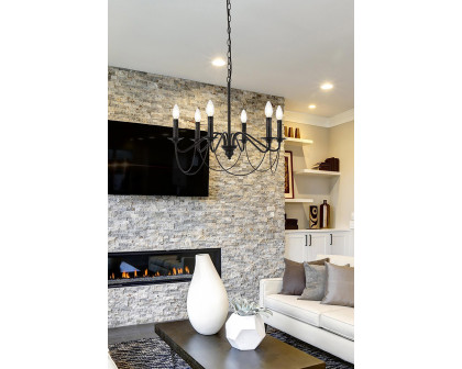 Elegant Westley 6 Lights Pendant - Black (LD7048D24BK)