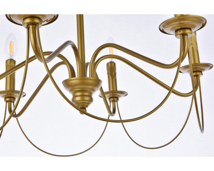 Elegant Westley 6 Lights Pendant - Brass (LD7048D24BR)