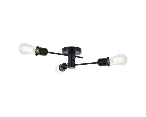 Elegant Xavier 3 Lights Flush Mount - Black (LD7049F18BK)