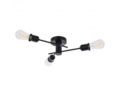 Elegant Xavier 3 Lights Flush Mount - Black (LD7049F18BK)