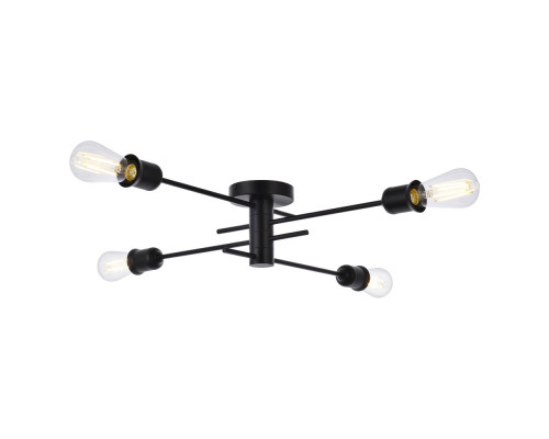 Elegant Xavier 4 Lights Flush Mount - Black (LD7050F26BK)