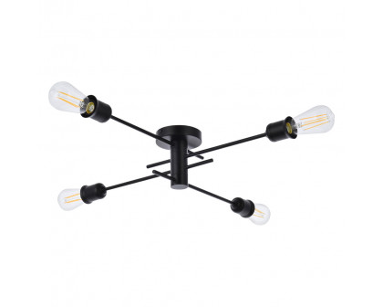 Elegant Xavier 4 Lights Flush Mount - Black (LD7050F26BK)