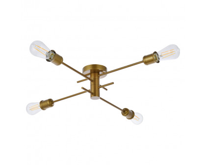 Elegant Xavier 4 Lights Flush Mount - Brass (LD7050F26BR)