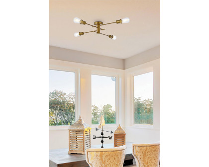 Elegant Xavier 4 Lights Flush Mount - Brass (LD7050F26BR)