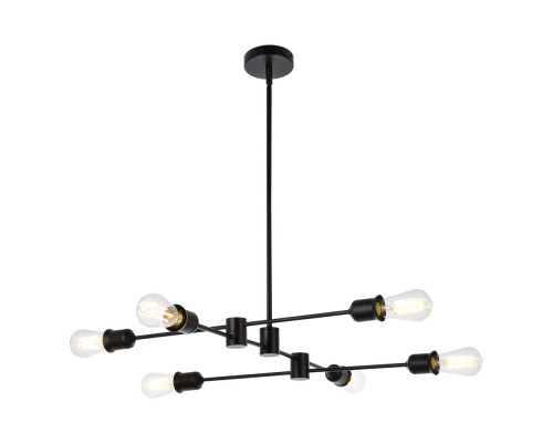 Elegant Xavier 6 Lights Pendant - Black, L 31" (LD7051D31BK)