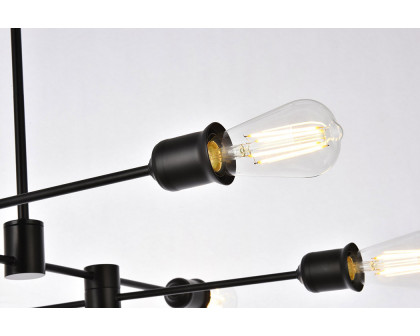 Elegant Xavier 6 Lights Pendant - Black, L 31" (LD7051D31BK)