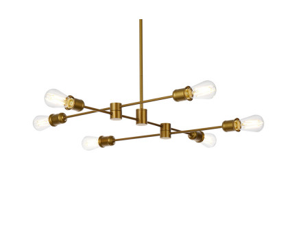 Elegant Xavier 6 Lights Pendant - Brass, L 31" (LD7051D31BR)