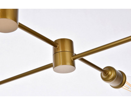 Elegant Xavier 6 Lights Pendant - Brass, L 31" (LD7051D31BR)