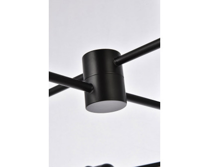 Elegant Xavier 6 Lights Pendant - Black, L 35" (LD7052D35BK)