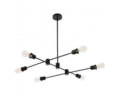 Elegant Xavier 6 Lights Pendant - Black, L 35" (LD7052D35BK)