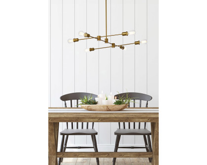 Elegant Xavier 6 Lights Pendant - Brass, L 35" (LD7052D35BR)