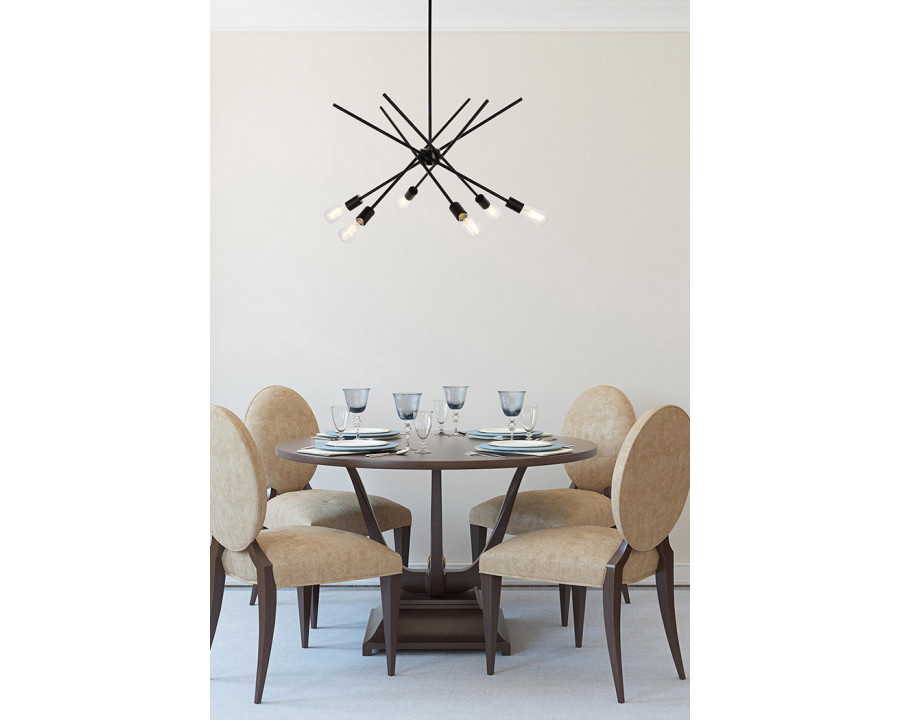 Elegant Armin 6 Lights Pendant - Black (LD7054D32BK)