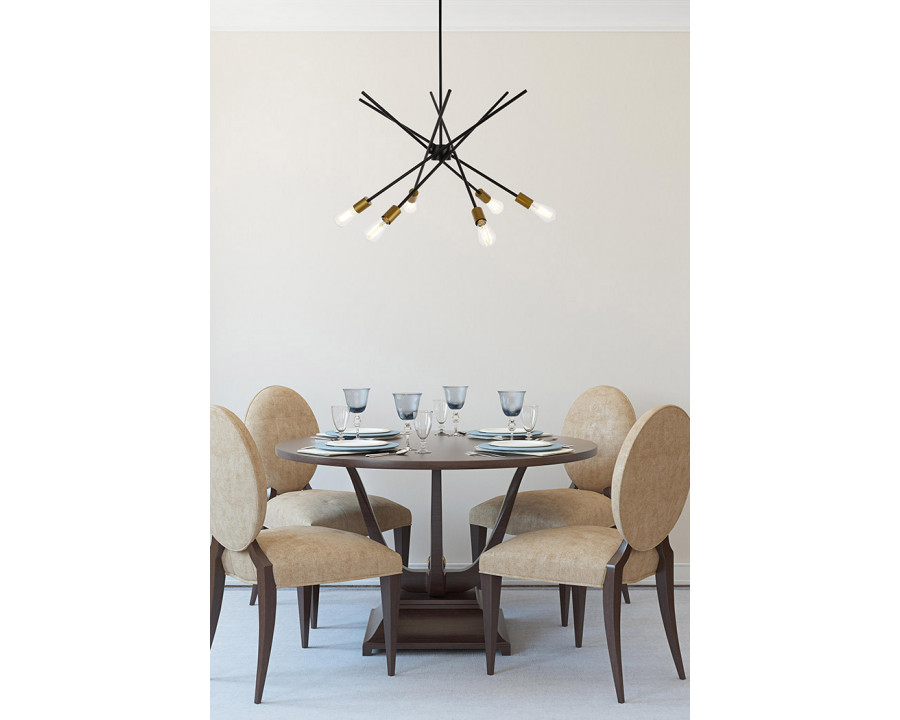 Elegant Armin 6 Lights Pendant - Brass/Black (LD7054D32BRB)