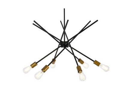 Elegant Armin 6 Lights Pendant - Brass/Black (LD7054D32BRB)