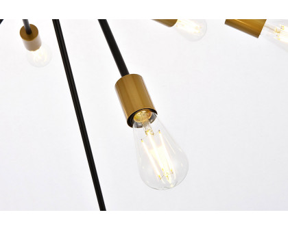 Elegant Armin 6 Lights Pendant - Brass/Black (LD7054D32BRB)