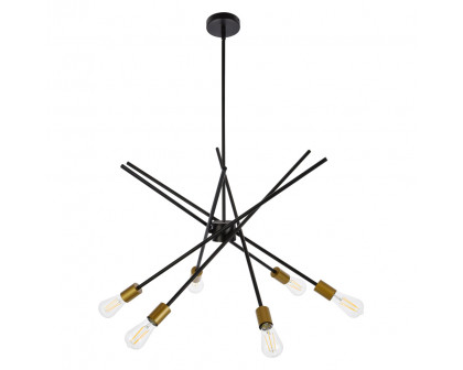 Elegant Armin 6 Lights Pendant - Brass/Black (LD7054D32BRB)