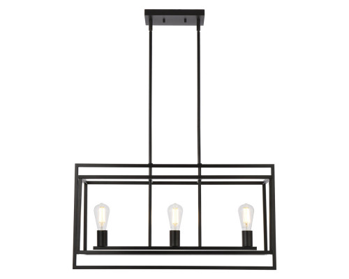 Elegant Voir 3 Lights Pendant - Black (LD7056D32BK)