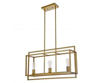 Elegant Voir 3 Lights Pendant - Brass (LD7056D32BR)