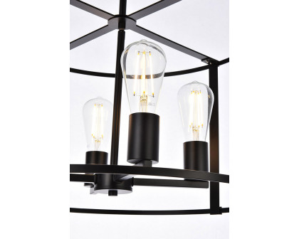 Elegant Agnys 4 Lights Pendant - Black, L 20" (LD7057D20BK)