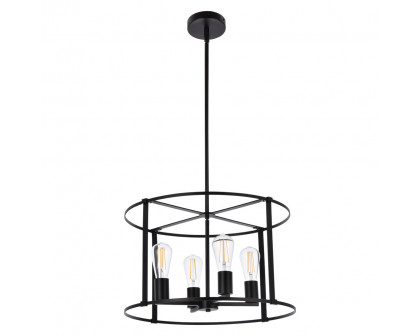 Elegant Agnys 4 Lights Pendant - Black, L 20" (LD7057D20BK)