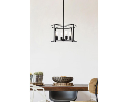 Elegant Agnys 4 Lights Pendant - Black, L 20" (LD7057D20BK)