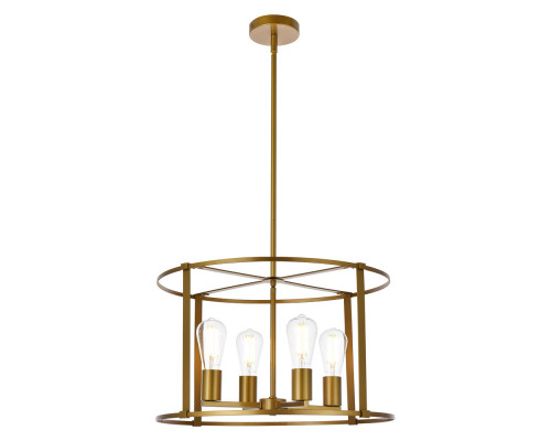 Elegant Agnys 4 Lights Pendant - Brass, L 20" (LD7057D20BR)