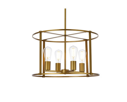 Elegant Agnys 4 Lights Pendant - Brass, L 20" (LD7057D20BR)