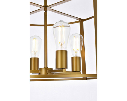 Elegant Agnys 4 Lights Pendant - Brass, L 20" (LD7057D20BR)