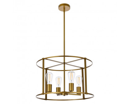 Elegant Agnys 4 Lights Pendant - Brass, L 20" (LD7057D20BR)