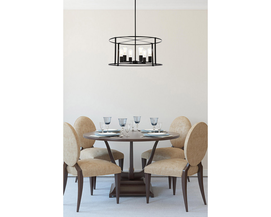 Elegant Agnys 4 Lights Pendant - Black, L 26" (LD7058D26BK)