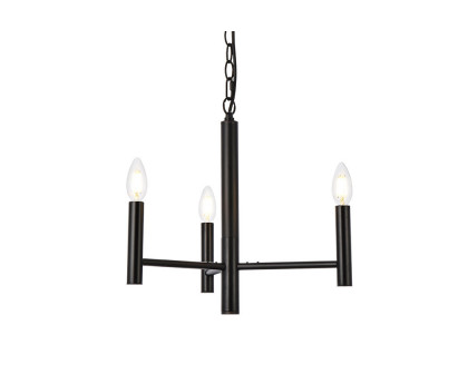 Elegant Carmella 3 Lights Pendant - Black, L 17" (LD7059D17BK)