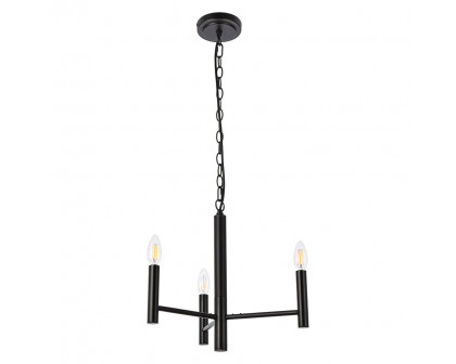 Elegant Carmella 3 Lights Pendant - Black, L 17" (LD7059D17BK)