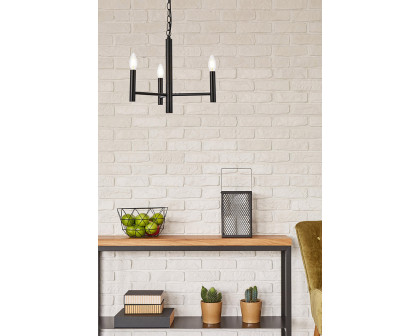 Elegant Carmella 3 Lights Pendant - Black, L 17" (LD7059D17BK)