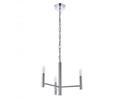 Elegant Carmella 3 Lights Pendant - Chrome, L 17" (LD7059D17C)