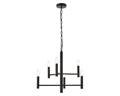 Elegant Carmella 3 Lights Pendant - Black, L 22" (LD7060D22BK)