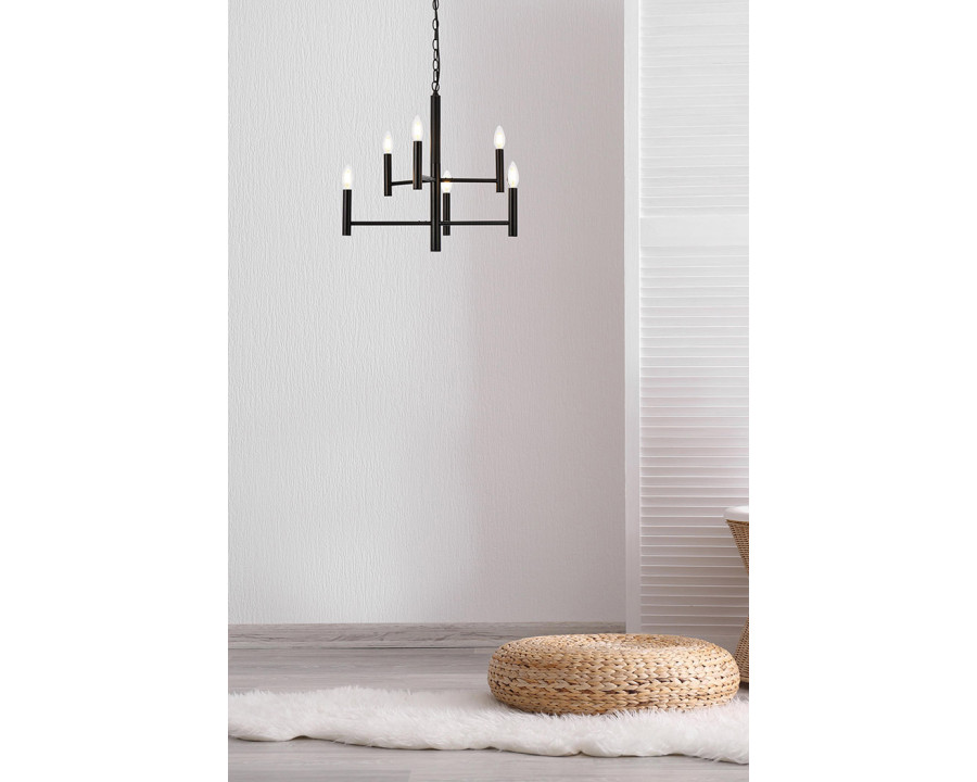 Elegant Carmella 3 Lights Pendant - Black, L 22" (LD7060D22BK)