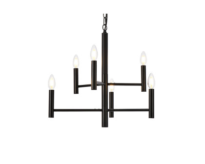 Elegant Carmella 3 Lights Pendant - Black, L 22" (LD7060D22BK)