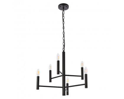 Elegant Carmella 3 Lights Pendant - Black, L 22" (LD7060D22BK)