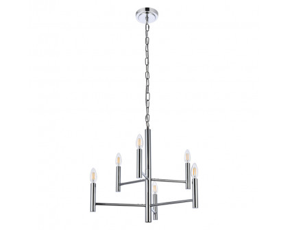 Elegant Carmella 3 Lights Pendant - Chrome, L 22" (LD7060D22C)