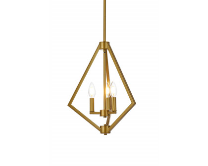 Elegant Irina 3 Lights Pendant - Brass (LD7061D14BR)