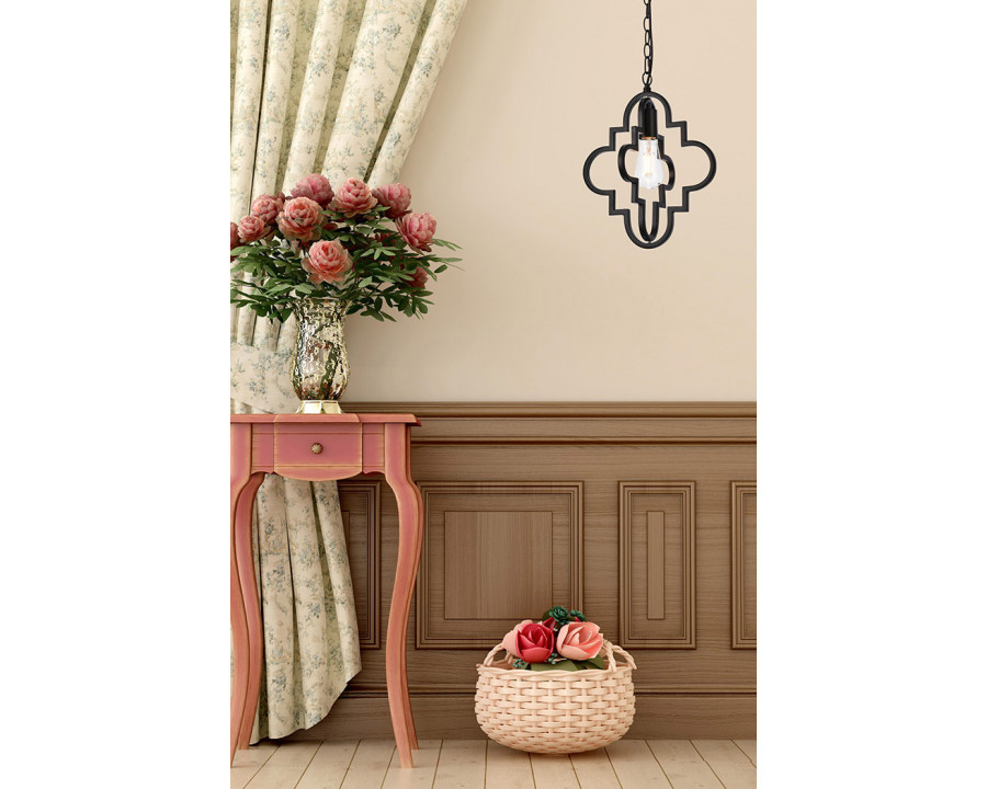 Elegant Sandara 1 Light Pendant - Black, L 12" (LD7062D12BK)