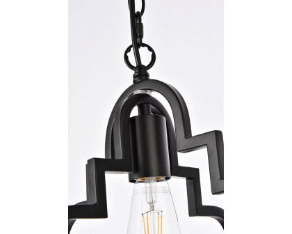 Elegant Sandara 1 Light Pendant - Black, L 12" (LD7062D12BK)